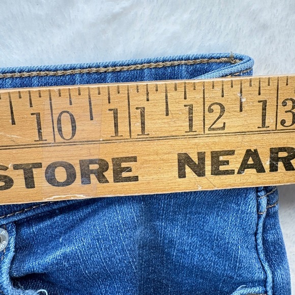 Gap Teen Jeans Girls Sz 16 Blue Sky High Skinny Ankle Distressed Raw Hem Denim - Picture 3 of 13